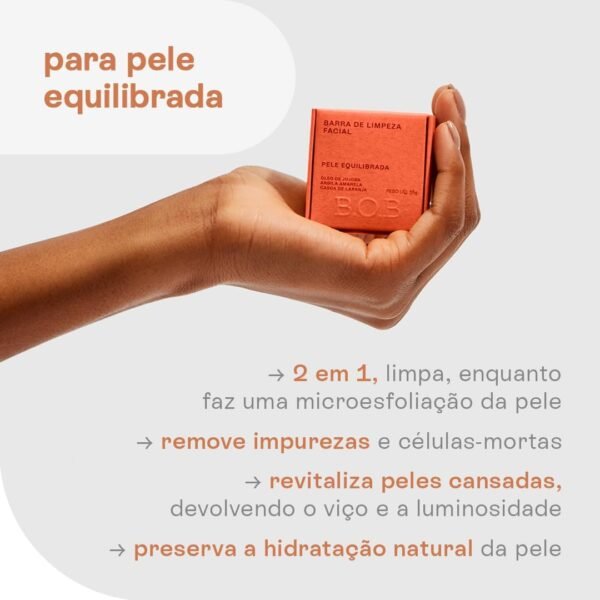 B.O.B Bars Over Bottles Sabonete em Barra Facial para Pele Equilibrada Microesfoliante | Natural, vegano, livre de crueldade, sustentável, livre de plástico, waterless - Imagem 2