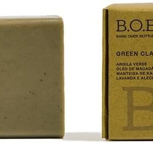 B.O.B Bars Over Bottles Sabonete Corporal em Barra Argila Verde | Natural, vegano, livre de crueldade, sustentável, livre de plástico, waterless
