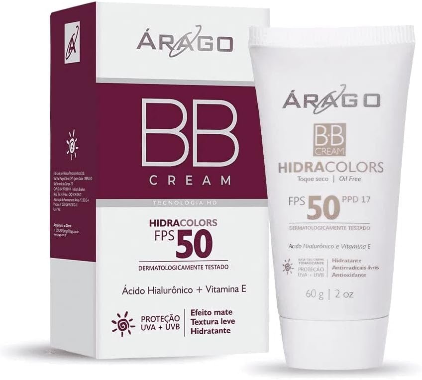 Bb Cream Hidracolor Fps 50 Natural 60G, Árago Dermocosméticos, Natural 1 Bb Cream Hidracolor Fps 50 Natural 60G, Árago Dermocosméticos, Natural
