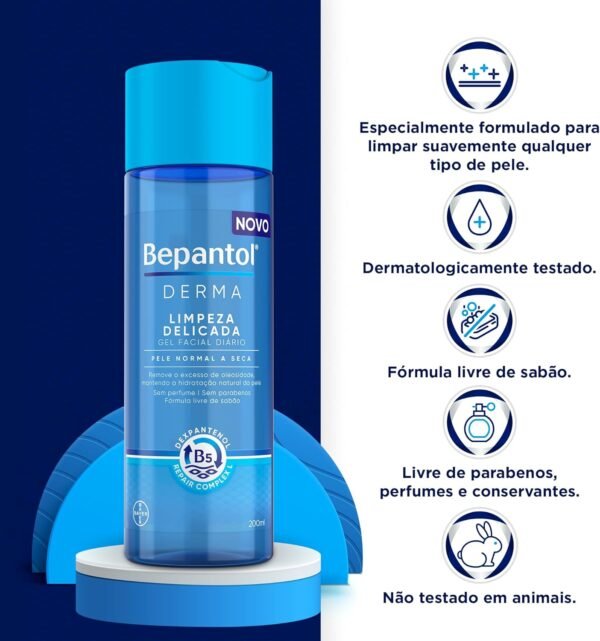 Bepantol Derma Gel de Limpeza Facial, Hidratante, Pele Normal a Seca, 200ml - Imagem 2