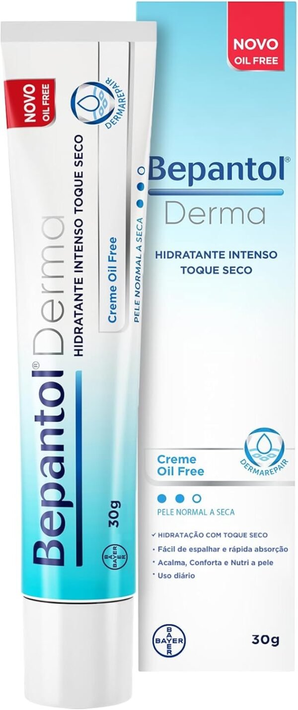 Bepantol Derma Toque Seco 30g, Oil Free, Hidratante Facial e Corporal
