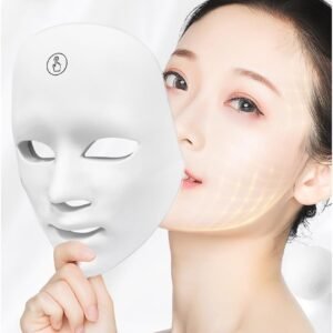Branco de Mascara Led, Mascara de Led, Mascara de Led Facial, Máscara de Led, Máscara Led, Máscara Led Tratamento Facial Fototerapia Estética 7 Cores