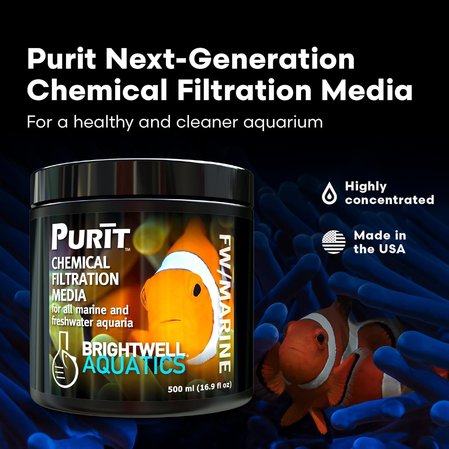 Brightwell Aquatics Purit – Meio de filtragem química para aquários marinhos e de água doce, 500 ml 2 Brightwell Aquatics Purit – Meio de filtragem química para aquários marinhos e de água doce, 500 ml - Imagem 2