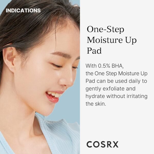 COSRX One Step Moisture Up, 70 pads | Extrato de Própolis com toner, embebido com tonificador | Almofada esfoliante e de limpeza - Imagem 2