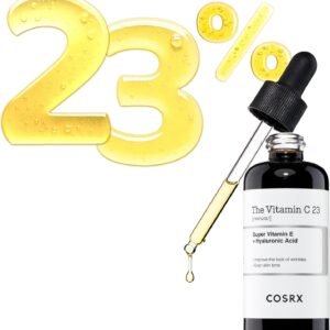 COSRX Sérum De Vitamina C Pura 23% Com Vitamina E E Ácido Hialurônico, Sérum Facial Iluminador E Hidratante Para Linhas Finas, Tom De Pele Irregular E Pele Opaca, 20 G, Cuidados Com A Pele Coreana