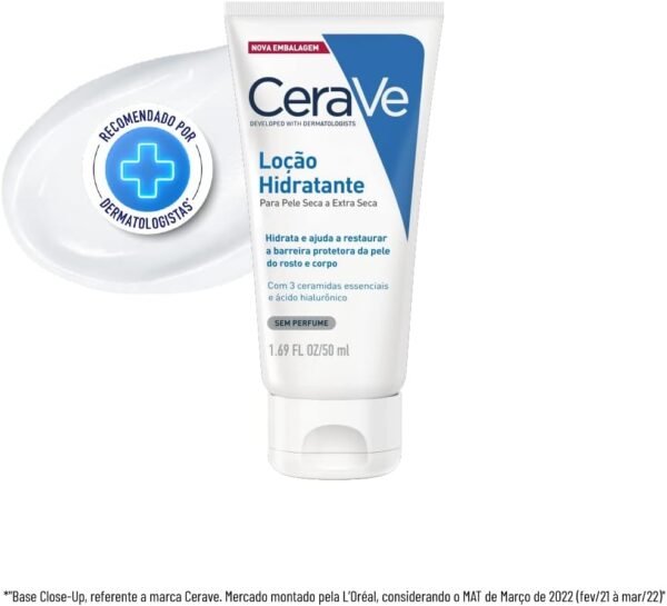 CeraVe, Loção Hidratante Corporal, com textura Fluida e Ácido Hialurônico, 50ml - Imagem 2