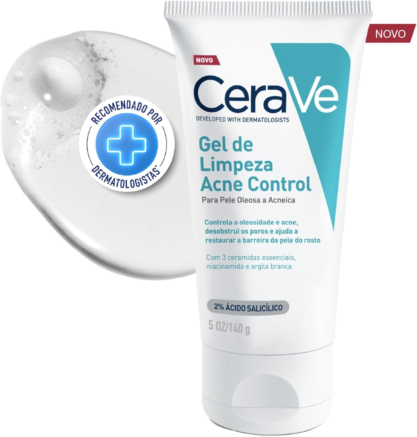 Cerave, Gel de Limpeza Acne Control com Niacinamida e Ácido Salicílico 1 Cerave, Gel de Limpeza Acne Control com Niacinamida e Ácido Salicílico
