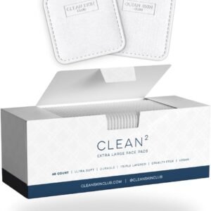 Clean Skin Club Clean² Pads 2.0 [bordas novas e melhoradas] Garantia de não derramar e rasgar almofadas faciais, camadas triplas exclusivas, laterais texturizadas e ultramacias, algodão orgânico