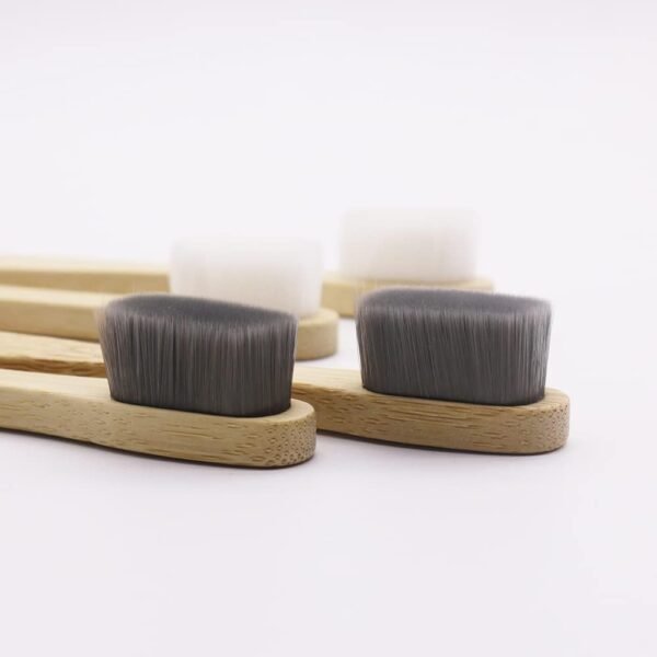 Clypolly Escova de dentes de bambu biodegradável extra macia com cerdas de fio dental macio 20.000 gengivas sensíveis para gengivas frágeis, cintos, dentaduras, grávidas e idosos - Imagem 2