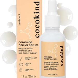 Cocokind Ceramide Barrier Serum, Soro hidratante para reduzir a secura, todos os tipos de pele, incluindo pele sensível, sem fragrância, sem crueldade, 30 ml