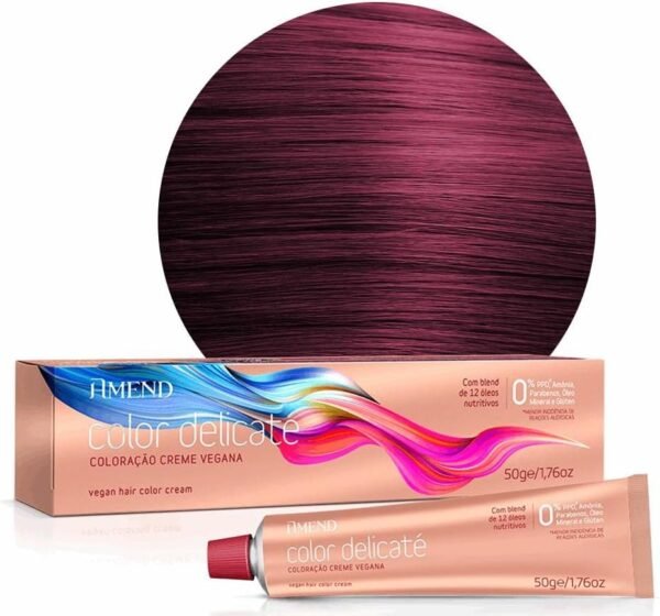 Coloração Amend Color Delicaté, 50g, Livre De Gluten, Parabenos E Óleo Mineral, Livre De Ppd* E Amônia, Hipoalergênica E Demartologicamente Testada, Proteção Contra O Ressecamento, Nutrição Avançada E Controle Do Frizz (66.26 Marsala)