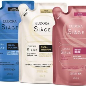 Combo Siàge Cronograma Capilar Máscaras Refil: Hair-Plastia 250g + Nutri Rosé 250g + Cica-Therapy 250g
