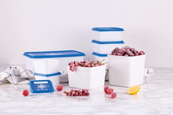 Conjunto de recipientes de alimentos empilháveis e inquebráveis de grau comercial do Alasca com tampa – Feito na Europa (conjunto de 3–40 oz. cada) - Imagem 2