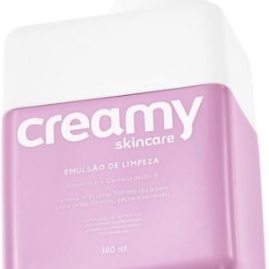 Creamy Skincare Emulsão de Limpeza 180ml | Sem Fragrância, Previne Ressecamento, Limpa sem Agredir, Hidrata a Pele | Peles Secas e/ou Normais, Inclusive as Mais Sensíveis