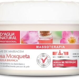 Creme de Massagem Rosa Mosqueta e Argila Branca, D'agua Natural, 300 g
