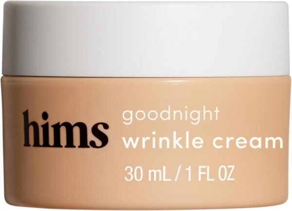 Creme de rugas masculino hims Goodnight – Hidratante facial masculino com ácido hialurônico, manteiga de karité e cafeína – reduz rugas enquanto você dorme – 30 ml