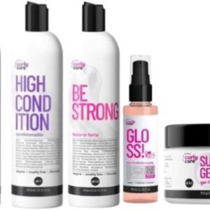Curly Care, Kit Spume, High, Be Strong, Super Gel e Gloss Óleo Curly Care