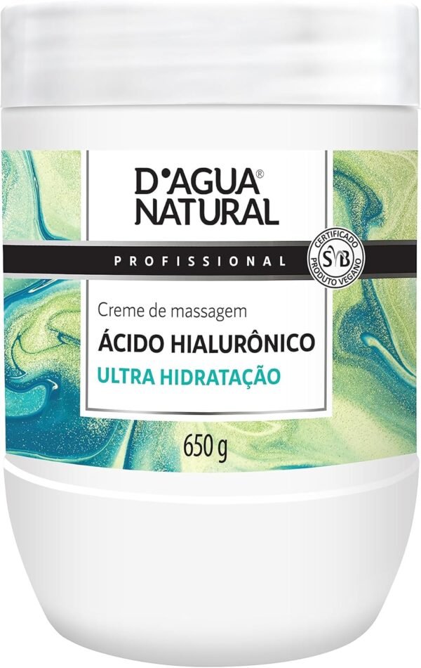 D'AGUA NATURAL Creme De Massagem Ácido Hialurônico 650 G