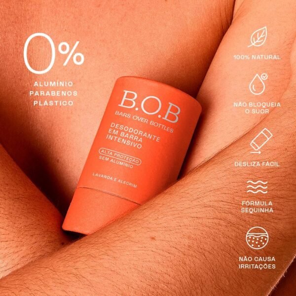 Desodorante Alta Proteção Intensivo em Barra B.O.B | Natural, vegano, livre de crueldade, sustentável, livre de plástico, waterless, 0% álcool, livre de alumínio - Imagem 2