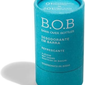 Desodorante Alta Proteção Refrescante em Barra B.O.B | Natural, vegano, livre de crueldade, sustentável, livre de plástico, waterless, 0% álcool, livre de alumínio