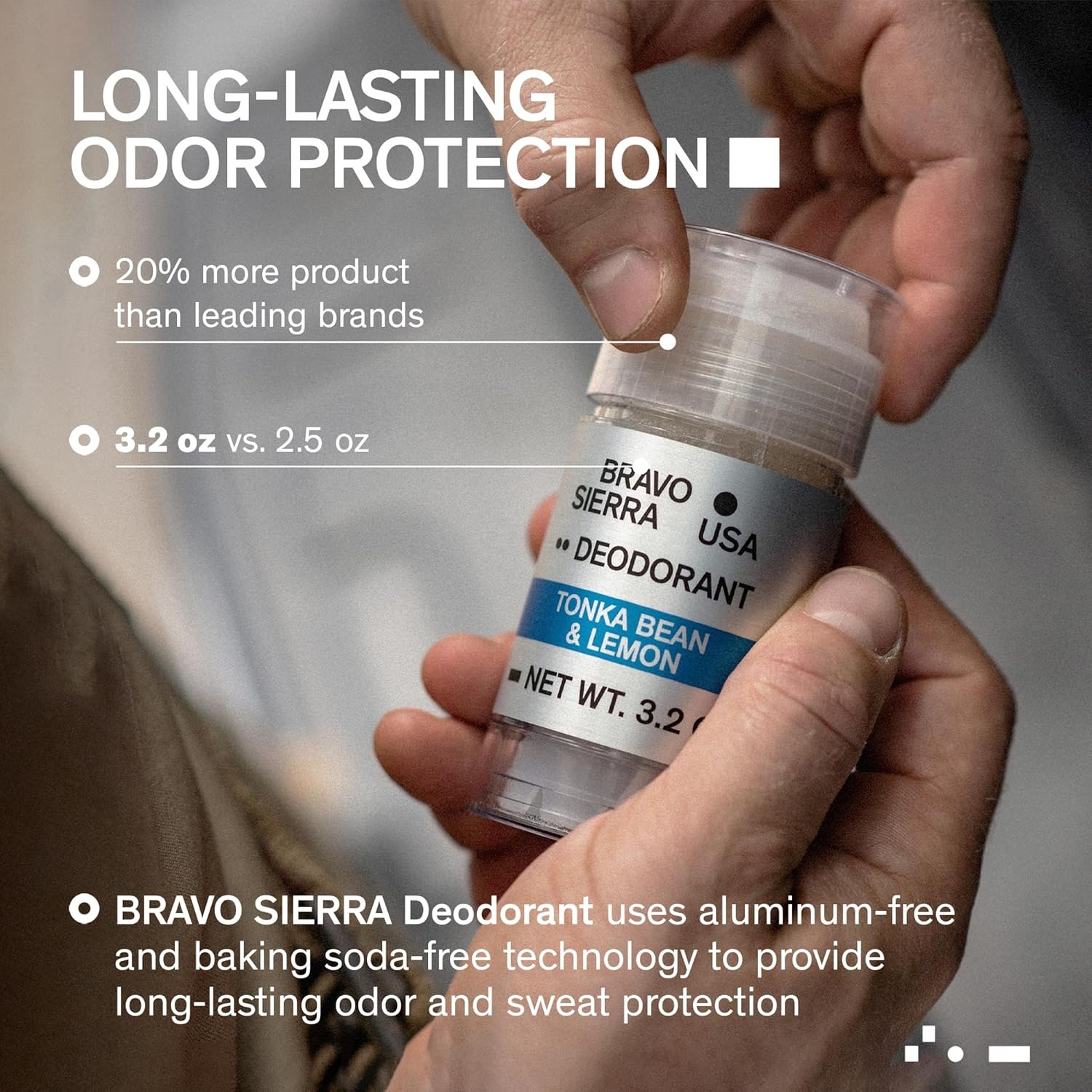 Desodorante masculino sem alumínio da Bravo Sierra, pacote com 1 – contém ingredientes naturais – proteção contra odor e suor de longa duração o dia todo – fava tonka e limão, 90 g – livre de 2 Desodorante masculino sem alumínio da Bravo Sierra, pacote com 1 – contém ingredientes naturais – proteção contra odor e suor de longa duração o dia todo – fava tonka e limão, 90 g – livre de - Imagem 2