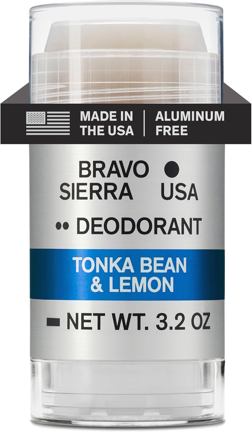 Desodorante masculino sem alumínio da Bravo Sierra, pacote com 1 – contém ingredientes naturais – proteção contra odor e suor de longa duração o dia todo – fava tonka e limão, 90 g – livre de 1 Desodorante masculino sem alumínio da Bravo Sierra, pacote com 1 – contém ingredientes naturais – proteção contra odor e suor de longa duração o dia todo – fava tonka e limão, 90 g – livre de