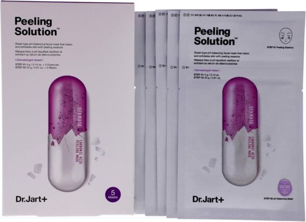 Dr. Jart+ Peeling Solution Sheet Facial Mask For Unisex 5 Pc Mask