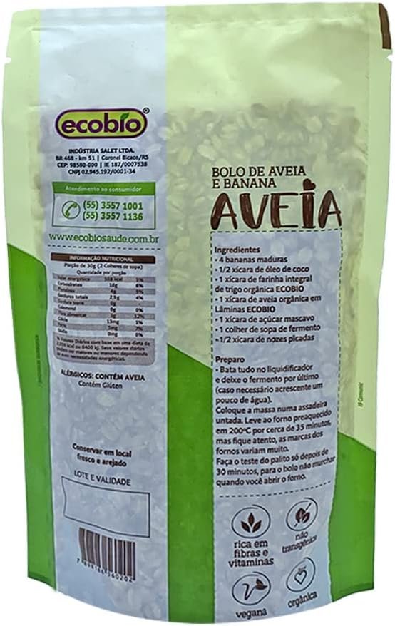 ECOBIO - Produtos Orgânicos. Aveia Orgânica Em Lâminas Ecobio Produto Orgânico 2 ECOBIO - Produtos Orgânicos. Aveia Orgânica Em Lâminas Ecobio Produto Orgânico - Imagem 2
