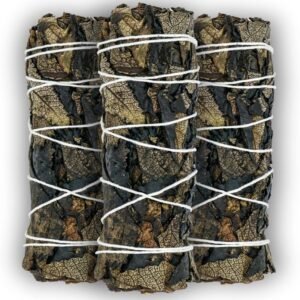 ESPOIR & AMOUR Black Sage 10 cm - 3 palitos espirituais de sálvia para borrões, cura e rituais - Bastões de mancha de sálvia amarrados à mão para limpar a negatividade - Pacote de sálvia californiana
