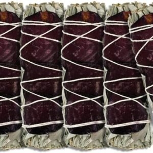 ESPOIR & AMOUR Rose Sage – 6 palitos espirituais de sálvia branca para borrar amarrados à mão com lindas pétalas de rosa | Pacote de sálvia branca californiana colhida sustentavelmente com pétalas de