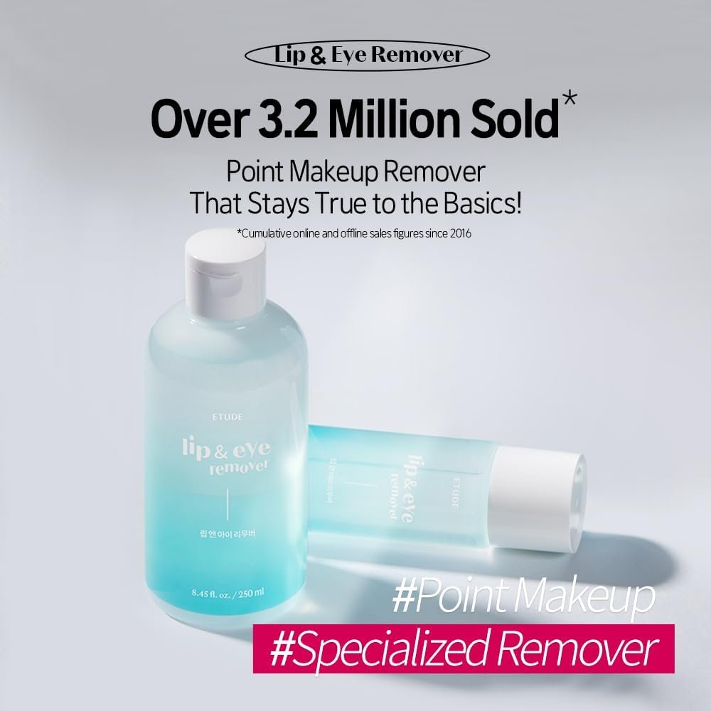 ETUDE Lip&Eye Remover 8.45 fl.oz (250ml) 21AD | Water and Oil Formula for Deep Cleansing | Lip and Eye Makeup Remover for All Skin Types | Gentle Face Cleanser for Sensitive Skin | Kbeauty - Imagem 2
