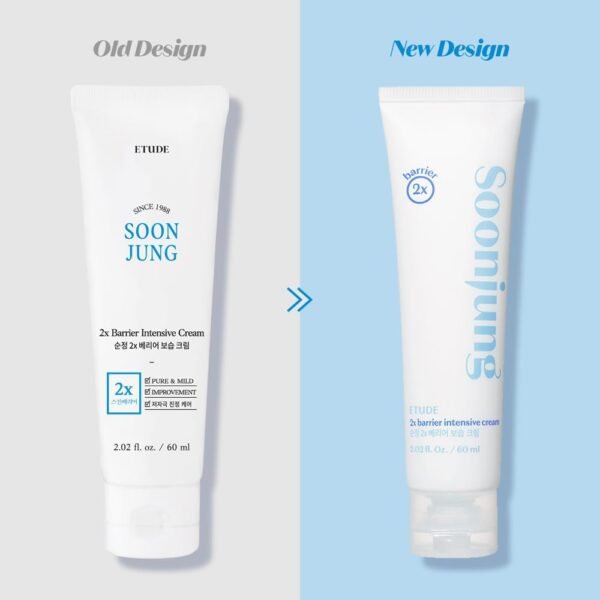 ETUDE Soonjung 2X Creme Intensivo De Barreira 60Ml (23Ad), Creme Facial Hidratante Hipoalergênico De Manteiga De Karité Para Pele Sensível, Equilíbrio Água-Óleo Com Pantenol Cura Pele Danificada, C - Imagem 2