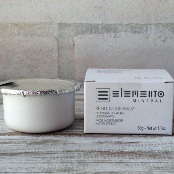 Elemento Mineral Refil Balm Hidratante Facial Vegano Primer Nude Balm Efeito Matte Controle de Oleosidade Sustentável 50g - Imagem 2
