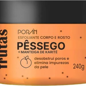 Esfoliante corpo e rosto pêssego + manteiga de karité - Porán