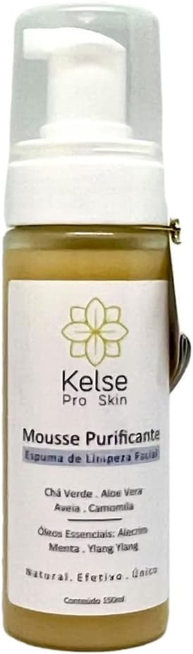 Espuma de Limpeza Facial Hidratante | Natural, Vegano e Orgânico | Mousse Purificante Espuma de Limpeza - 150 ml - Kelse 1 Espuma de Limpeza Facial Hidratante | Natural, Vegano e Orgânico | Mousse Purificante Espuma de Limpeza - 150 ml - Kelse