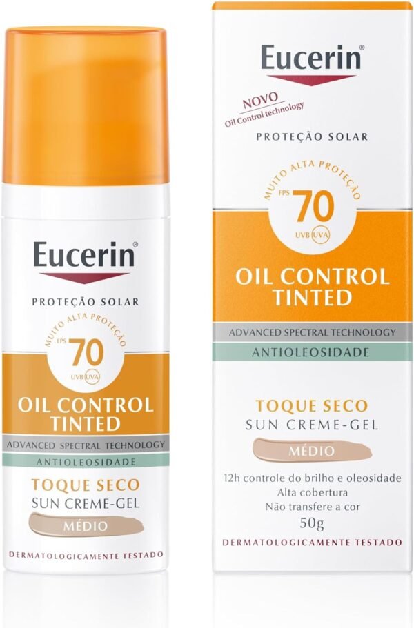 Eucerin, Protetor Solar Facial Oil Control Tinted com Cor FPS70 50g
