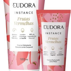 Eudora Kit Instance Frutas Vermelhas: Loção Corporal 180ml + Creme de Mãos 30g