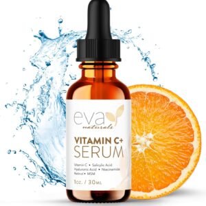 Eva Naturals Vitamin C Face Serum With Hyaluronic Acid - Anti Aging Serum - Reduce Dark Spots, Acne & Wrinkles - Retinol, Niacinamide & Salicylic Acid, Brightening Skin Serum for Glowing Skin