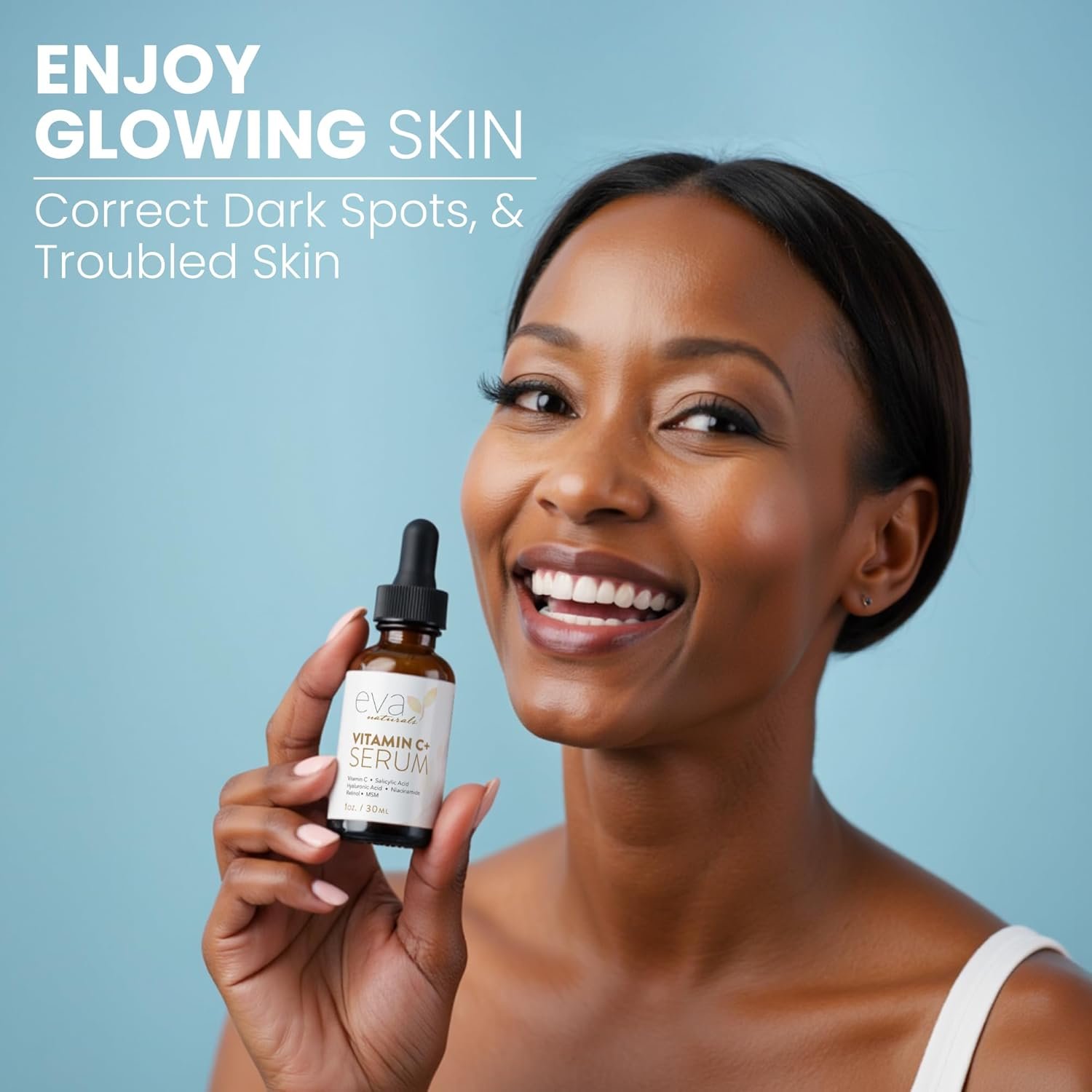 Eva Naturals Vitamin C Face Serum With Hyaluronic Acid - Anti Aging Serum - Reduce Dark Spots, Acne & Wrinkles - Retinol, Niacinamide & Salicylic Acid, Brightening Skin Serum for Glowing Skin 2 Eva Naturals Vitamin C Face Serum With Hyaluronic Acid - Anti Aging Serum - Reduce Dark Spots, Acne & Wrinkles - Retinol, Niacinamide & Salicylic Acid, Brightening Skin Serum for Glowing Skin - Imagem 2