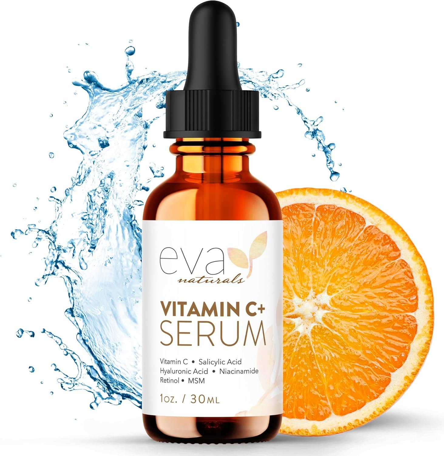 Eva Naturals Vitamin C Face Serum With Hyaluronic Acid - Anti Aging Serum - Reduce Dark Spots, Acne & Wrinkles - Retinol, Niacinamide & Salicylic Acid, Brightening Skin Serum for Glowing Skin 1 Eva Naturals Vitamin C Face Serum With Hyaluronic Acid - Anti Aging Serum - Reduce Dark Spots, Acne & Wrinkles - Retinol, Niacinamide & Salicylic Acid, Brightening Skin Serum for Glowing Skin