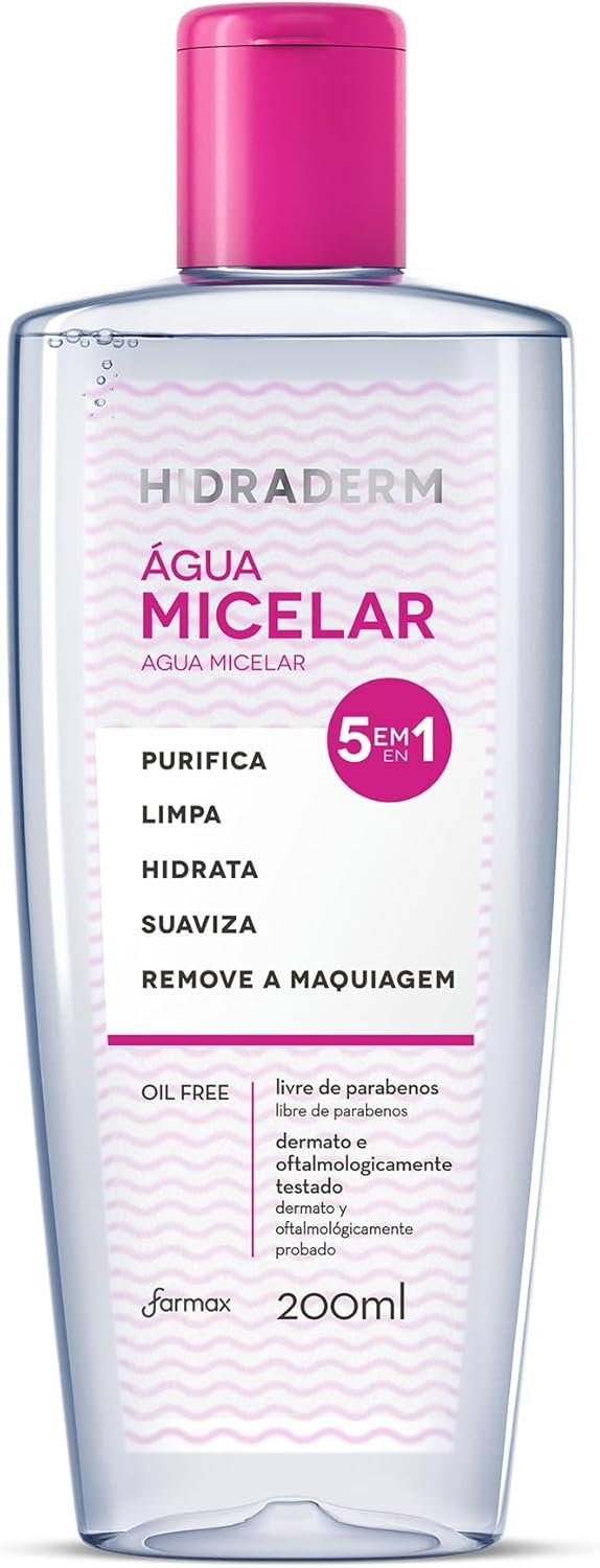Farmax Água Micelar Demaquilante Hidraderm 200Ml Hidraderm 1 Farmax Água Micelar Demaquilante Hidraderm 200Ml Hidraderm