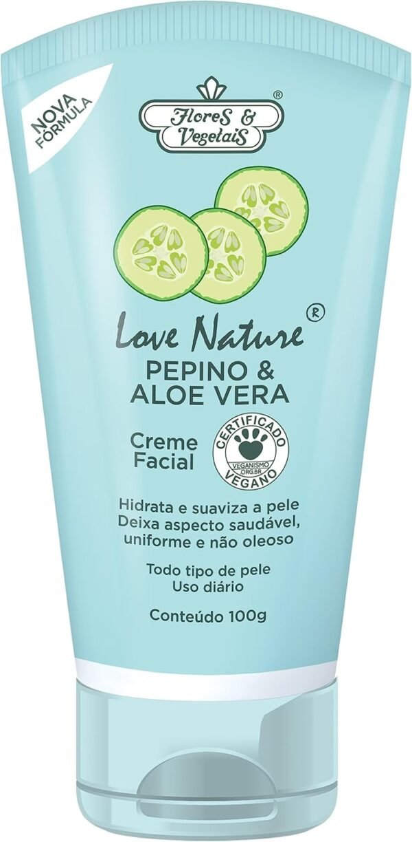 Flores & Vegetais Creme Facial Pepino & Aloe Vera Love Nature®