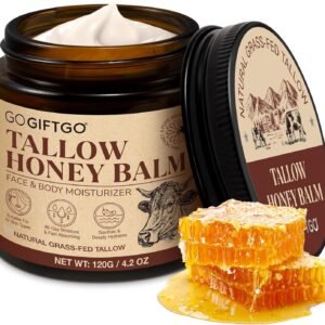 GOGIFTGO Sebo Bovino Para A Pele, Bálsamo De E Mel, O Rosto, Hidratante Facial Sebo, Natural Que Hidrata, Nutre Profundamente Pele Realça Brilho (1 Unidade)