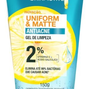 Garnier Gel de Limpeza Facial Uniform & Matte Antiacne, Elimina bactérias, Reduz Acne e Controla a Oleosidade, 150g