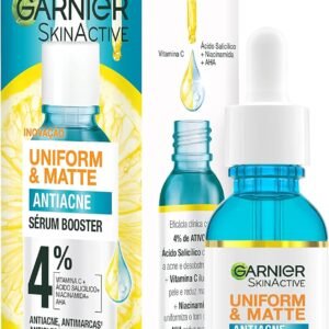 Garnier Sérum Antiacne Facial Uniform & Matte, Combate a Acne, Reduz Marcas, Controla a Oleosidade, 15ml