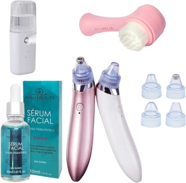 Genérico Kit de Limpeza Facial com Vaporizador, Esponja, Extrator de Cravos e Sérum Hidratante
