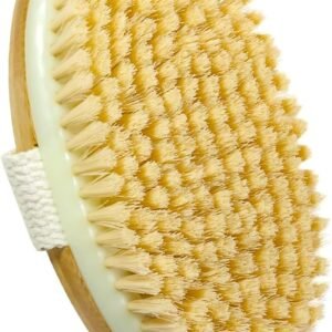 GiimiBash Pacote de Escovas de Bambu para Corpo Seco, Esfoliante Corporal Seco para Pele Seca, Circulação Sanguínea, Tratamento de Celulite, Escova Seca Adequada para Todos Os Tipos de Pele com Cerdas