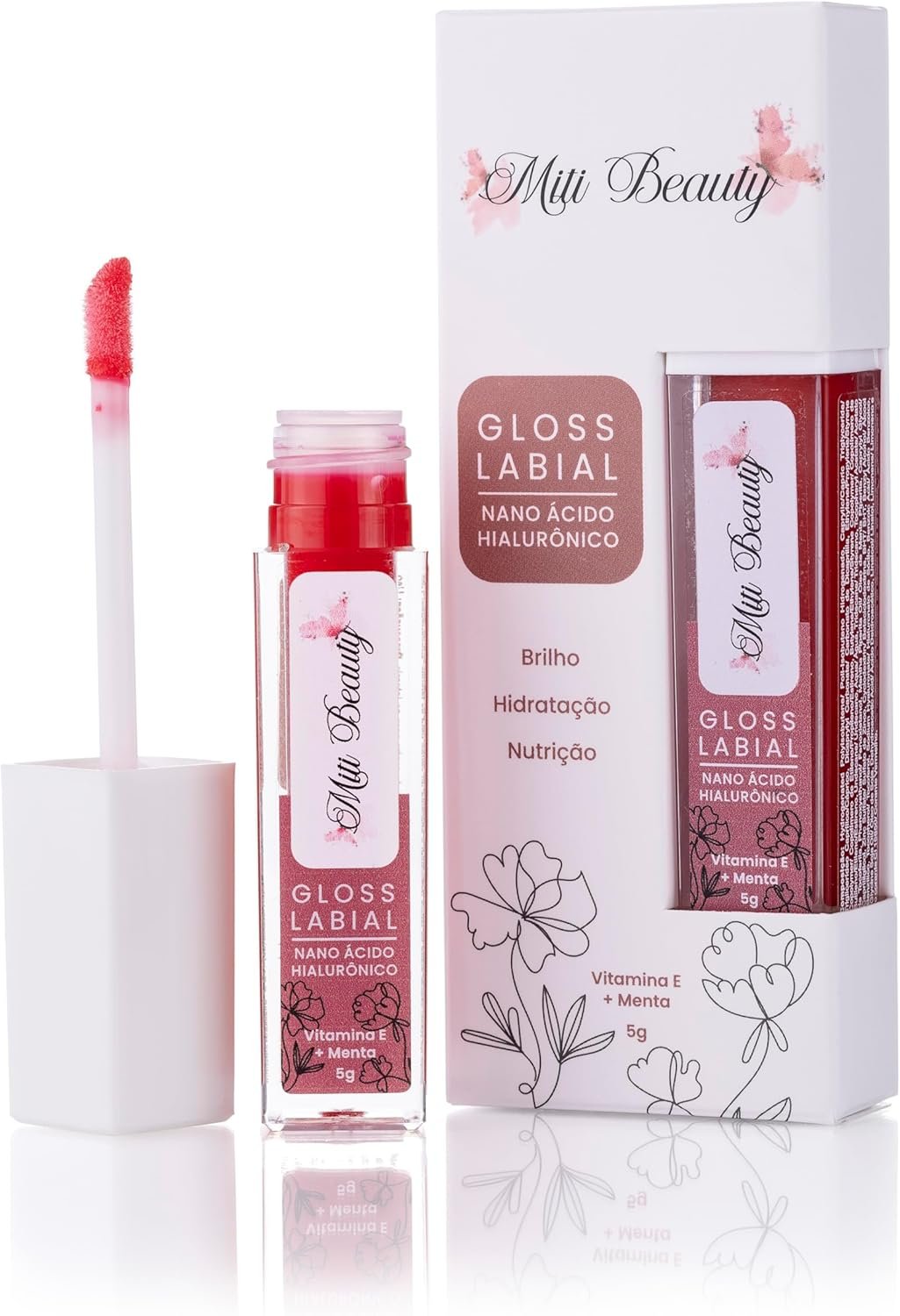 Gloss Labial 5g Com Nano Ácido Hialurônico, Vitamina e Menta Refrescante - Hidratação, Nutrição, Brilho Labial Suave, Vegano, Livre de Parabenos, Cruelty-Free, Textura Confortável, Nanotecnologia - Miti Beauty 1 Gloss Labial 5g Com Nano Ácido Hialurônico, Vitamina e Menta Refrescante - Hidratação, Nutrição, Brilho Labial Suave, Vegano, Livre de Parabenos, Cruelty-Free, Textura Confortável, Nanotecnologia - Miti Beauty