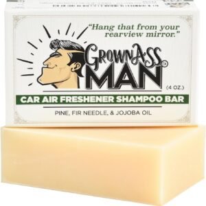 Grown Ass Man Co. - Sabonete de xampu sólido 3 em 1: sabonete líquido para cabelo, barba e corpo - sem plástico e ecológico, natural e orgânico para todos os tipos de cabelo, barra de 118 ml