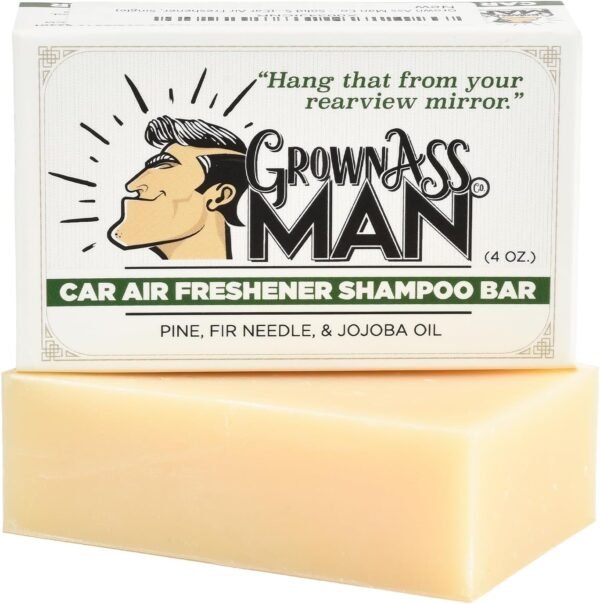 Grown Ass Man Co. - Sabonete de xampu sólido 3 em 1: sabonete líquido para cabelo, barba e corpo - sem plástico e ecológico, natural e orgânico para todos os tipos de cabelo, barra de 118 ml